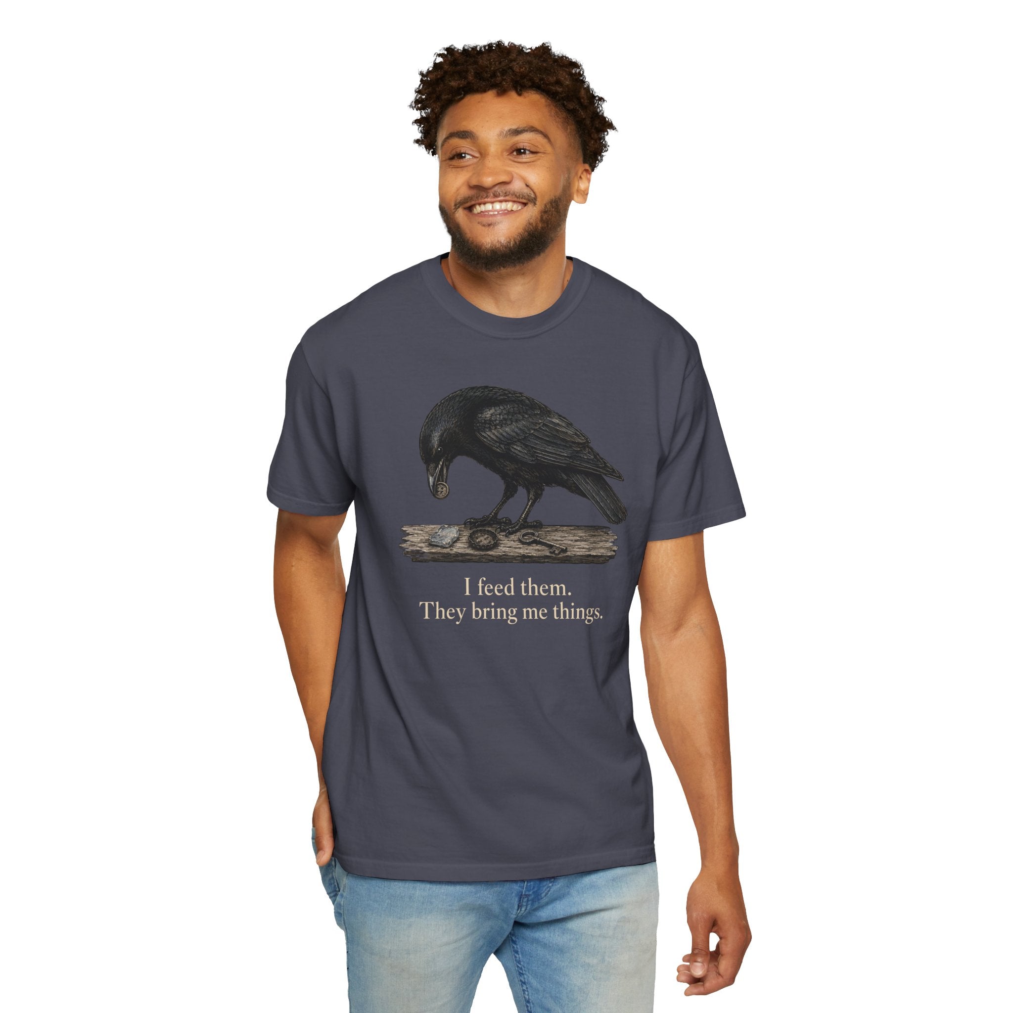 Crow, I Feed Them. They Bring Me Things T-Shirt