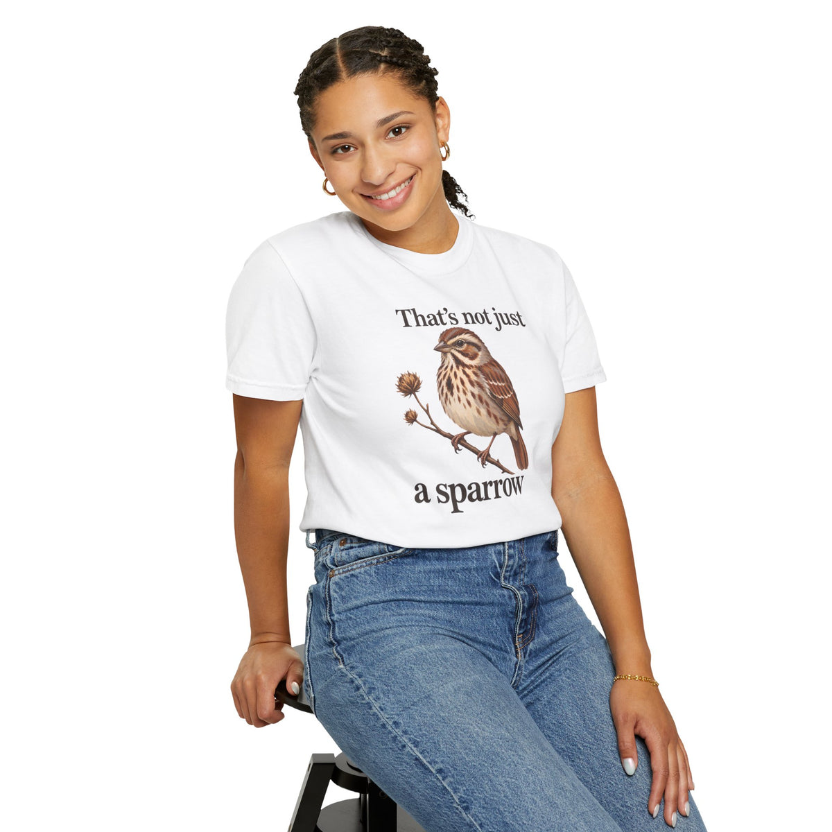 Sparrow Graphic T-Shirt — "That’s Not Just a Sparrow" Nature Bird Tee