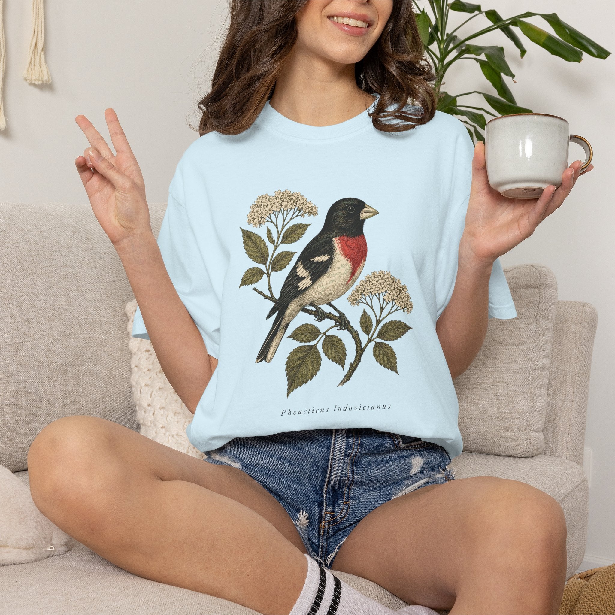 Rose-breasted Grosbeak, Pheucticus Ludovicianus T-Shirt