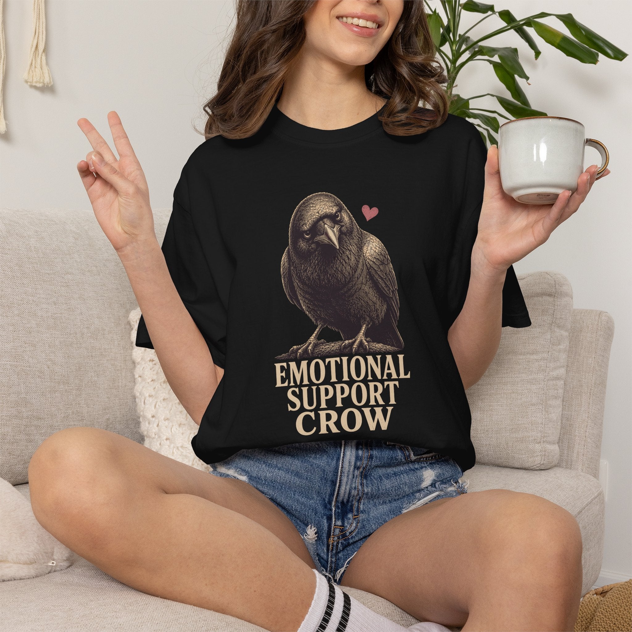 Crow, Emotional Support Crow T-Shirt
