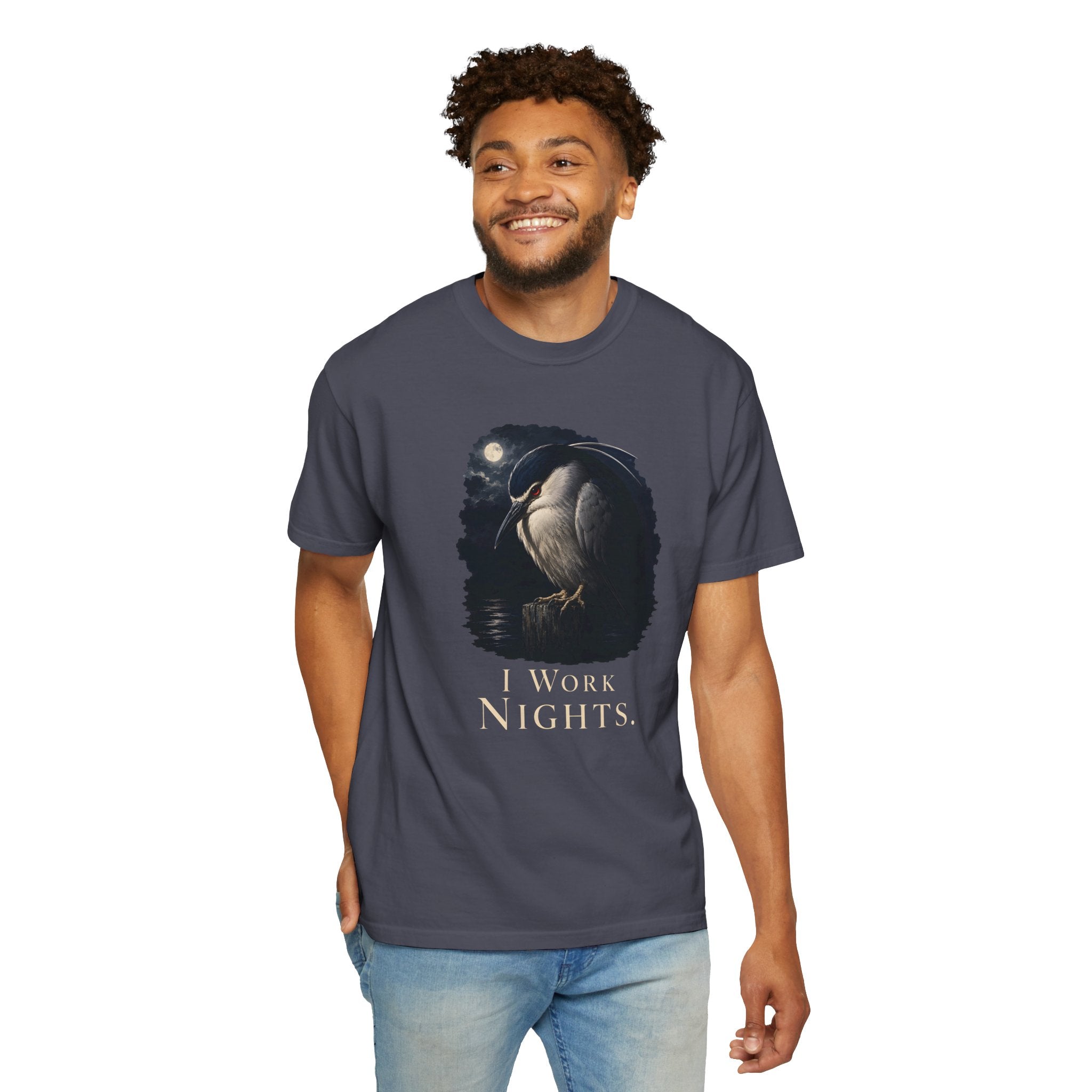 Black-crowned Night-Heron, I Work Nights T-Shirt