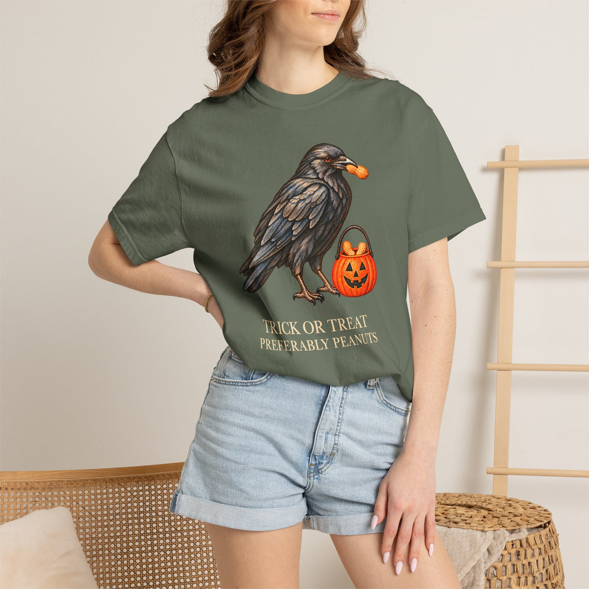 Halloween Common Raven, Trick or Treat Preferably Peanuts T-Shirt